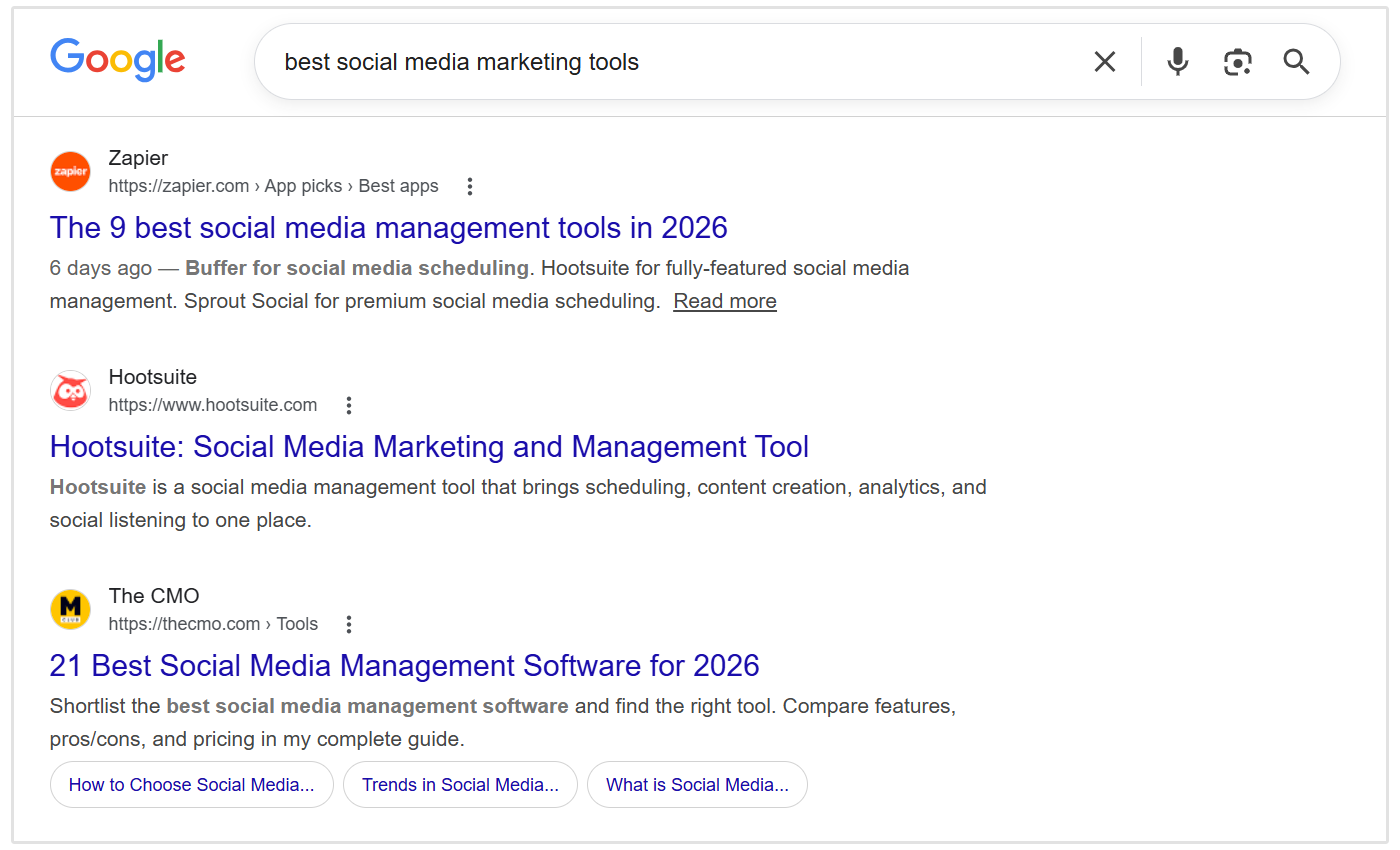 Favicon in search results